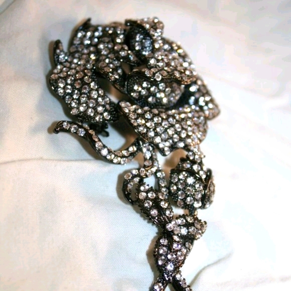 Designer oversized  Silver CZ brooch Angelique de Paris - Picture 3 of 4